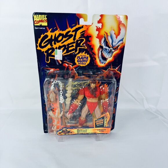 Toy Biz Ghost Rider Outcast W/Claw Ripping Action Figure Marvel Flame Glow - Picture 1 of 5
